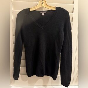 Charter Club Cashmere 2 Ply Black V Neck Sweater XS